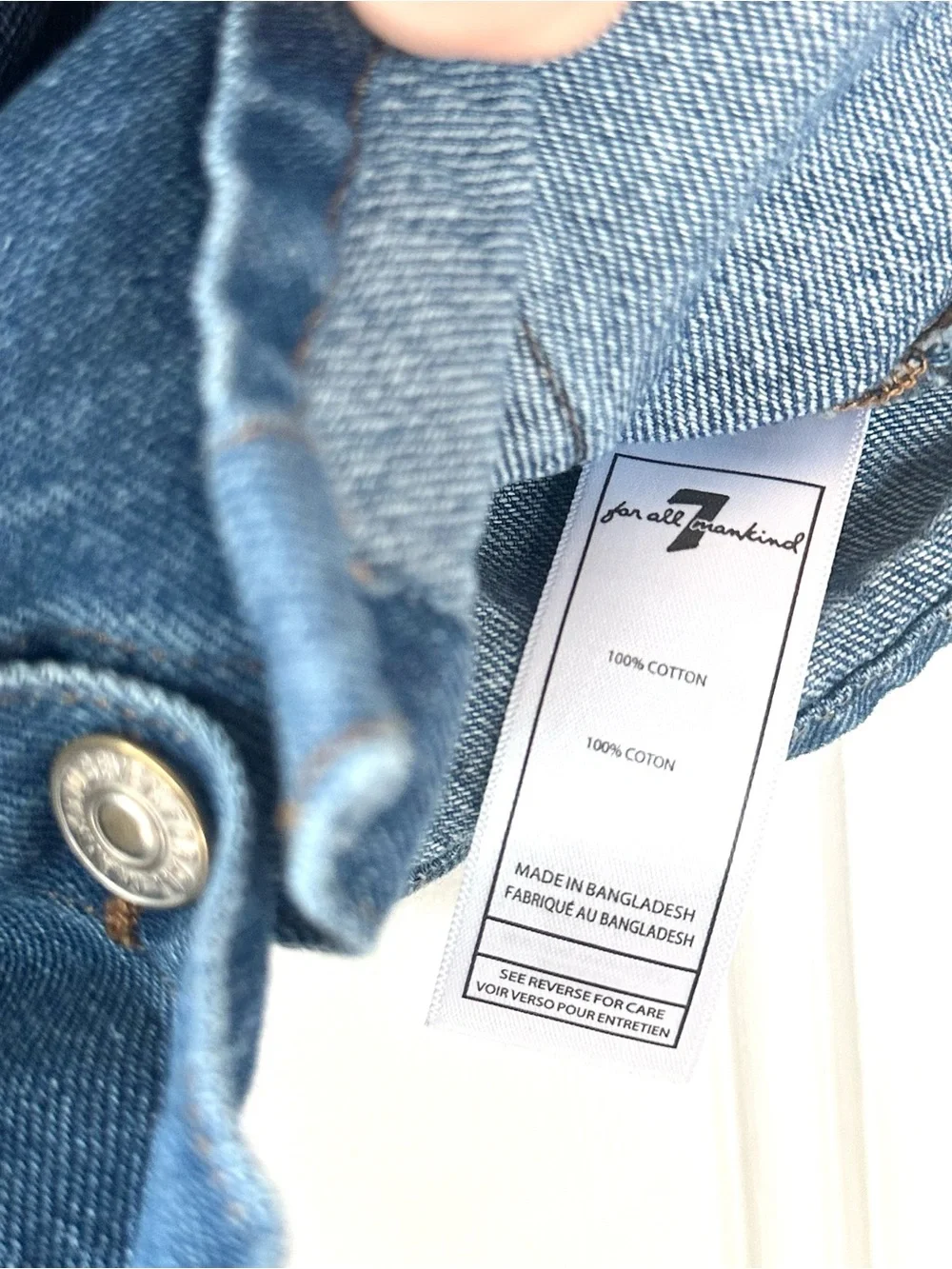 7 For All Mankind Girl’s 12M Blue Denim Overall Dress with Heart Pockets